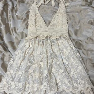 Zara Cream Lace Halter Top